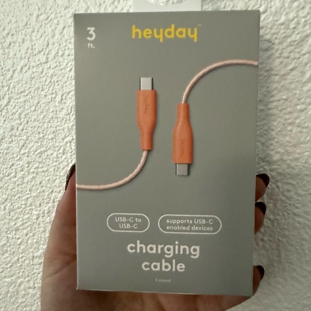 Heyday USB-C to USB-C Cable - Coral